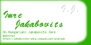 imre jakabovits business card